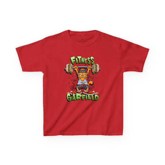 Fitness Garfield Kids Tee, Funny Kids Shirt, Workout Apparel