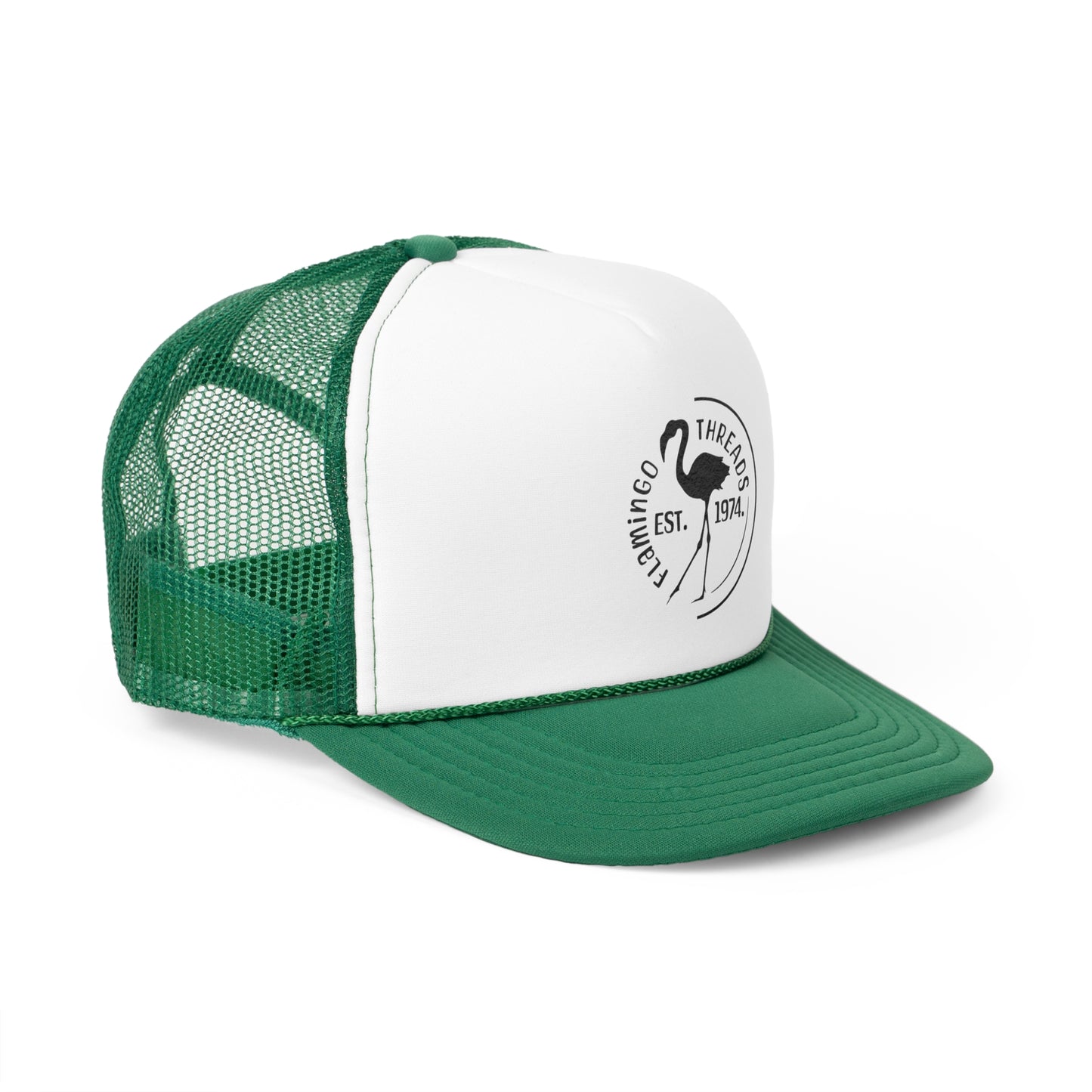 Retro Flamingo Threads Trucker Cap - Stylish Vintage Hat