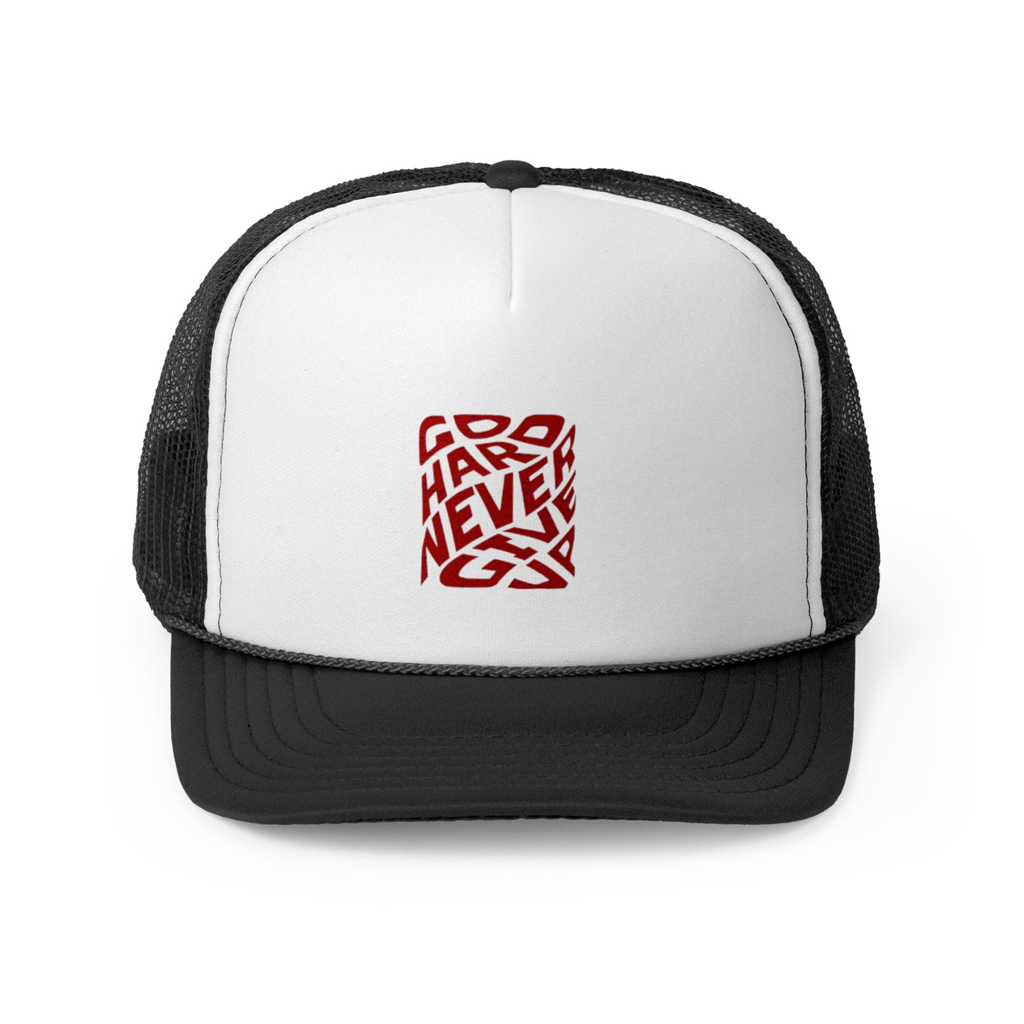 Inspirational Trucker Cap - "Go Hard Never Give Up" Design