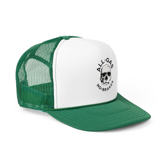 Motorbike Enthusiasts Trucker Cap - All Gas No Brakes Skull Design