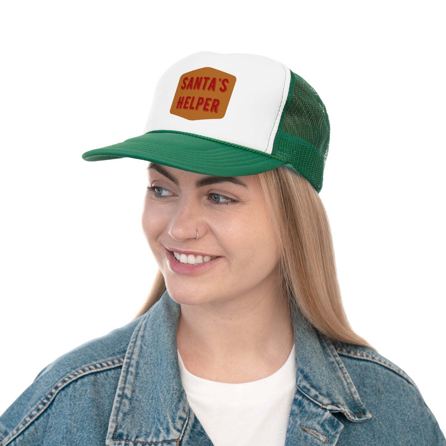 Santa's Helper Trucker Cap - Festive Holiday Hat for Christmas Celebrations