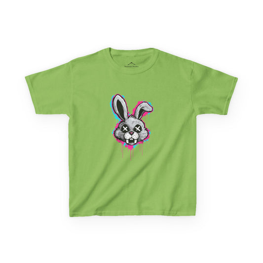 Cool Graphic Bunny Kids Tee, Casual Kids Shirt, Rabbit Print T-Shirt