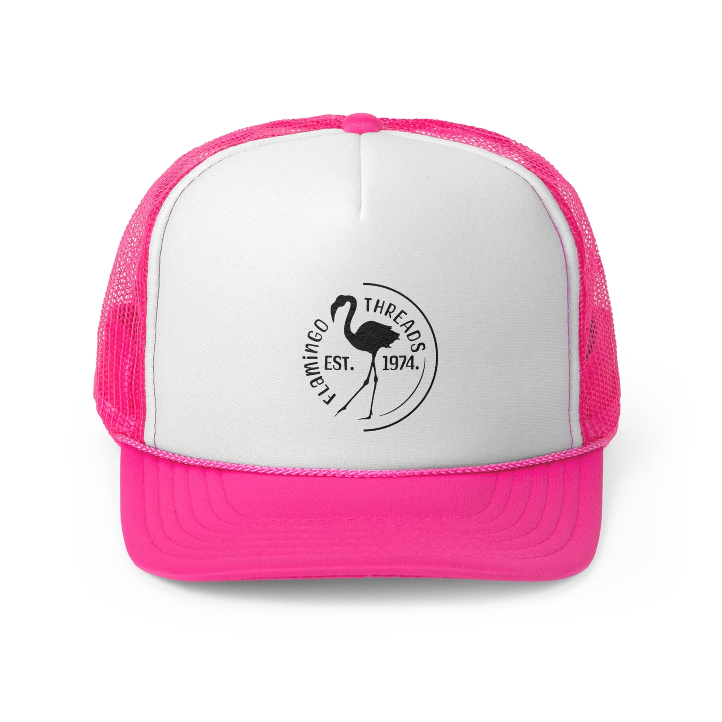 Retro Flamingo Threads Trucker Cap - Stylish Vintage Hat