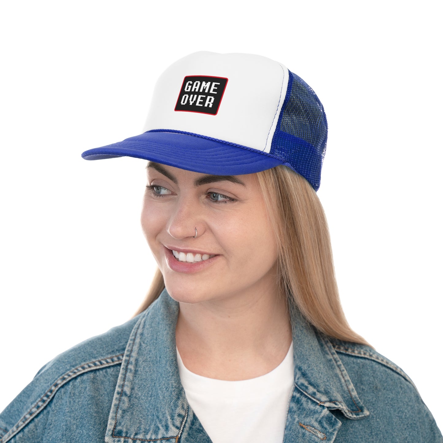 Game Over Trucker Cap - Retro Gaming Style, Perfect for Casual Outfits & Gamer Gifts