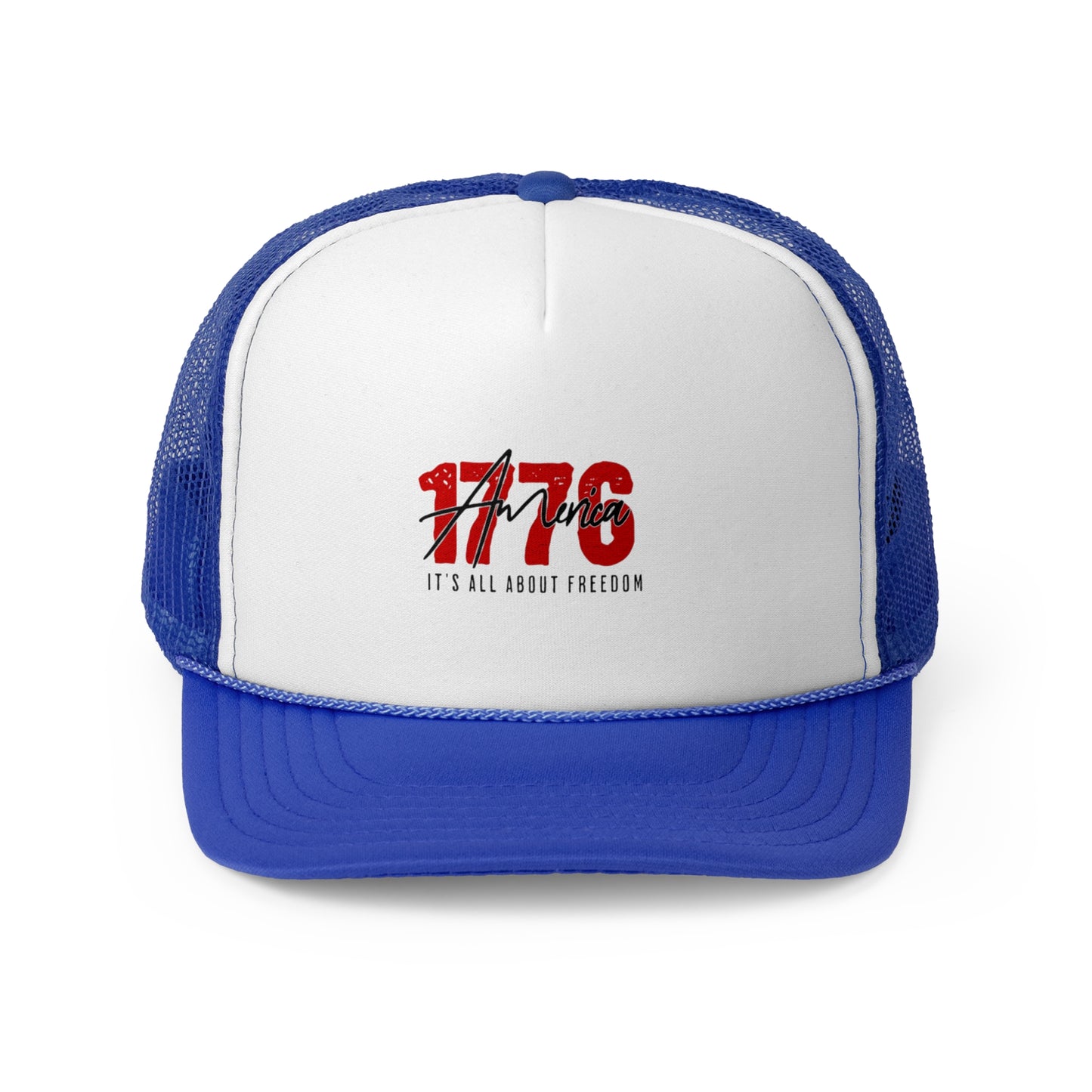 1776 Freedom Trucker Cap - Adjustable Mesh Hat for Patriotic Style