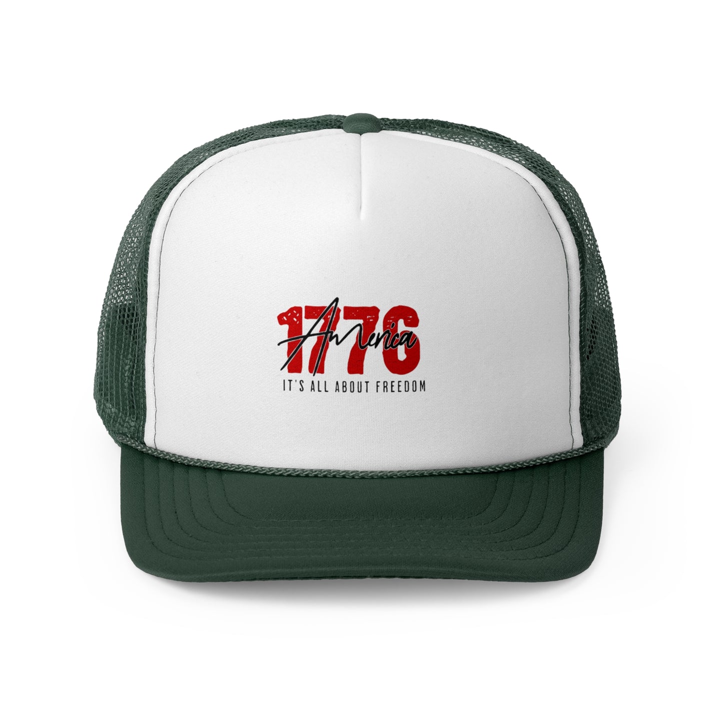 1776 Freedom Trucker Cap - Adjustable Mesh Hat for Patriotic Style
