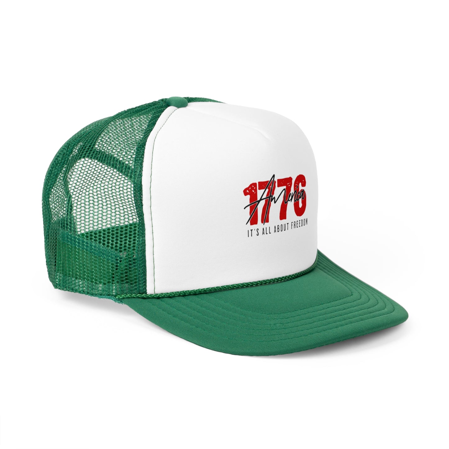 1776 Freedom Trucker Cap - Adjustable Mesh Hat for Patriotic Style